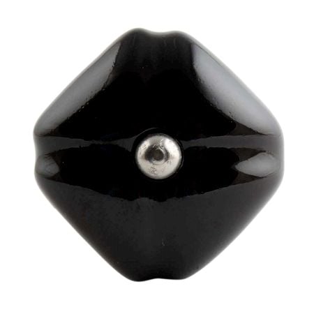 Solid Black Mediium Square Ceramic Wine Bottle Stopper